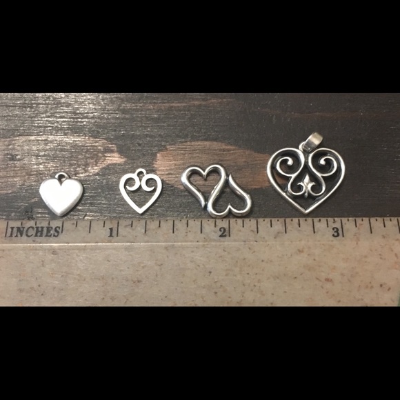 James Avery lot of 4 heart charms - Picture 3 of 5